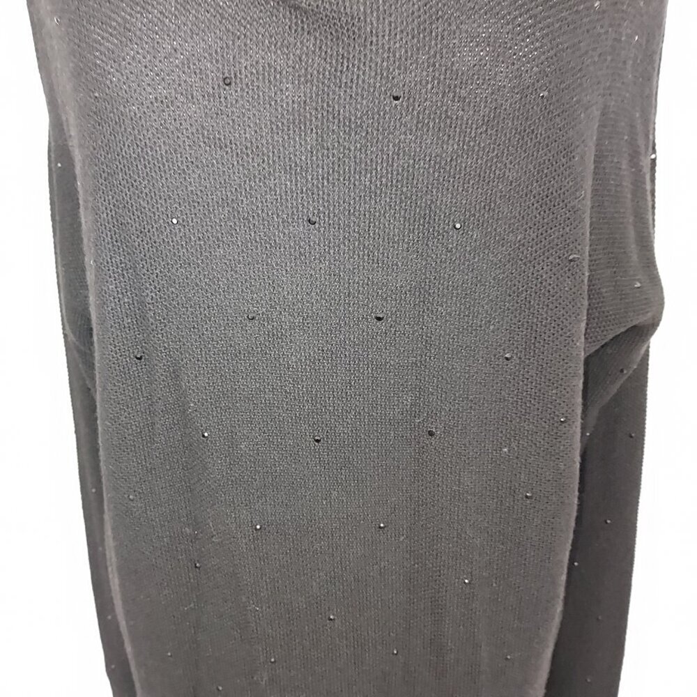 J Jill Wool Blend Cowl Neck Embellished Black Sweater Size Medium - Picture 4 of 10
